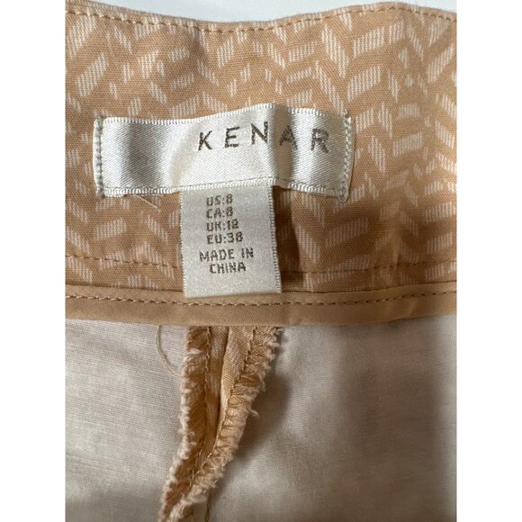 Kenar Womens Blush Patterned Shorts Size 8 Cotton/Spandex Blend With Button Clos - Picture 3 of 8